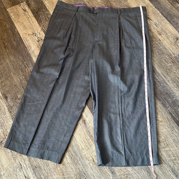 Arvin Magic Johnson Strips Dress Pants Gray Men Size 48 R - Picture 7 of 9